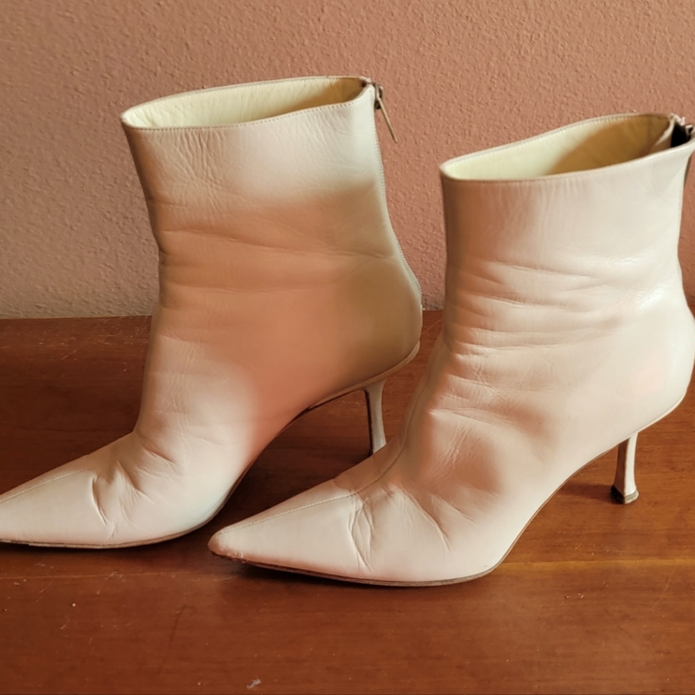 Jimmy Choo Nude Leather Booties
